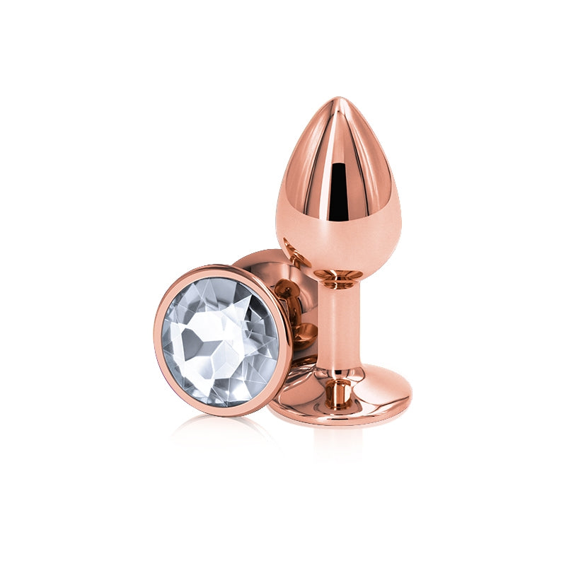 NS Novelties Rear Assets Rose Gold Aluminum Jeweled Butt Plug