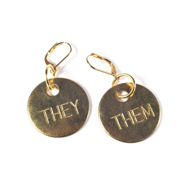 L'Amour Propre They Them Brass Earrings