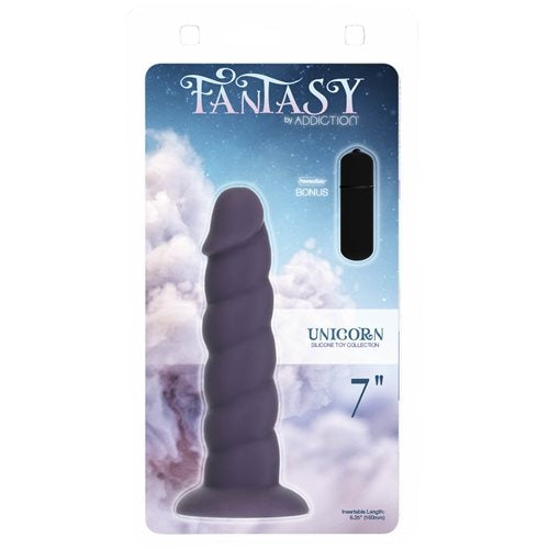 Addiction Fantasy Unicorn Ribbed Silicone Dildo